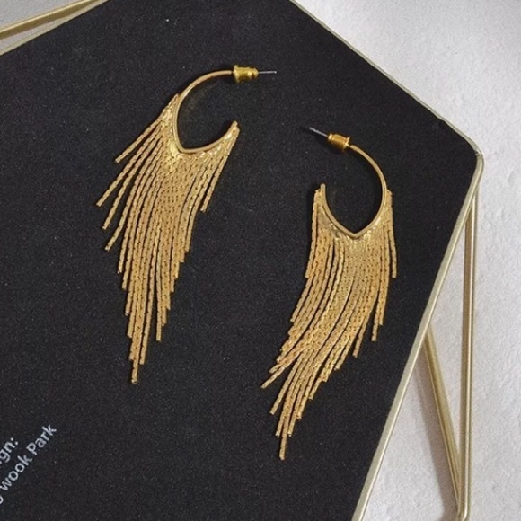 18K gold plated tassels earrings - Picture 4 of 6